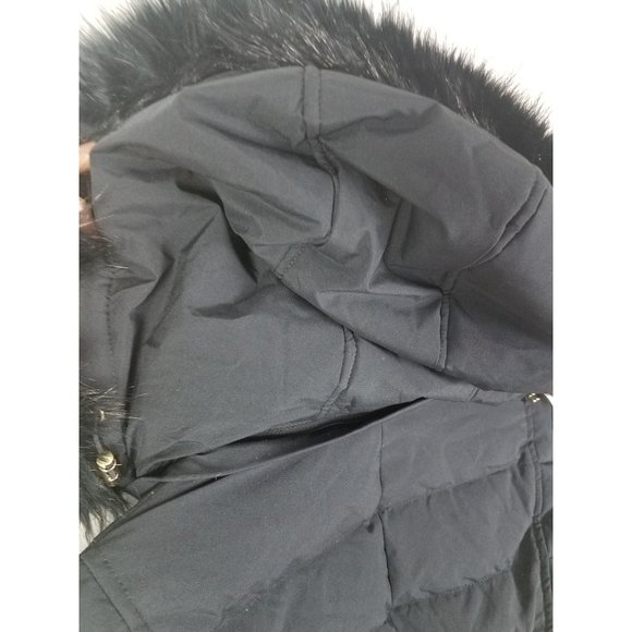 Michael Michael Kors Women's Sz. XS Fur Hooded Down Double Zip Navy Coat NWT - Picture 7 of 7